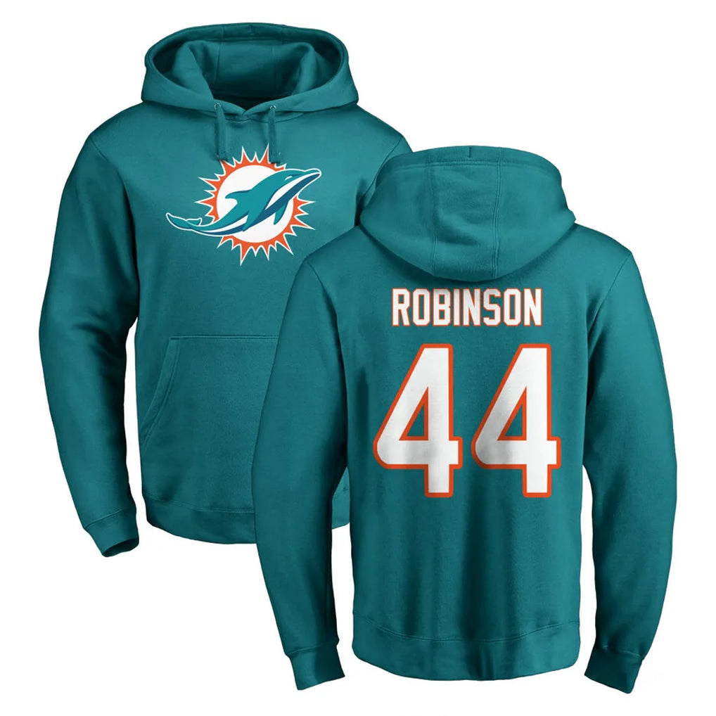 M.Dolphins #44 Chop Robinson Player Aqua LOGO Pullover Hoodies Limited Ldoa Stitched Jerseys