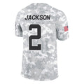 C.Panthers #2 Michael Jackson Player Arctic Camo Salute to Service Limited Game Ldoa Stitched Jerseys