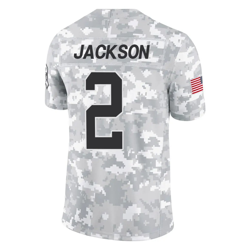 C.Panthers #2 Michael Jackson Player Arctic Camo Salute to Service Limited Game Ldoa Stitched Jerseys
