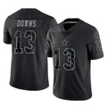 D.Cowboys #13 Caleb Downs Player Black Limited Reflective Home Game Ldoa Stitched Jerseys