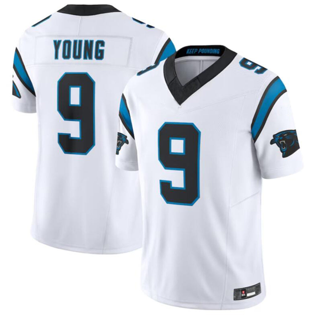 C.Panthers #9 Bryce Young Player White Vapor F.U.S.E. Limited Home Game Ldoa Stitched Jerseys