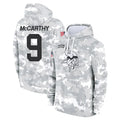 M.Vikings #9 J.J. McCarthy Player Arctic Camo Salute to Service Pullover Hoodies Limited Game Ldoa Stitched Jerseys
