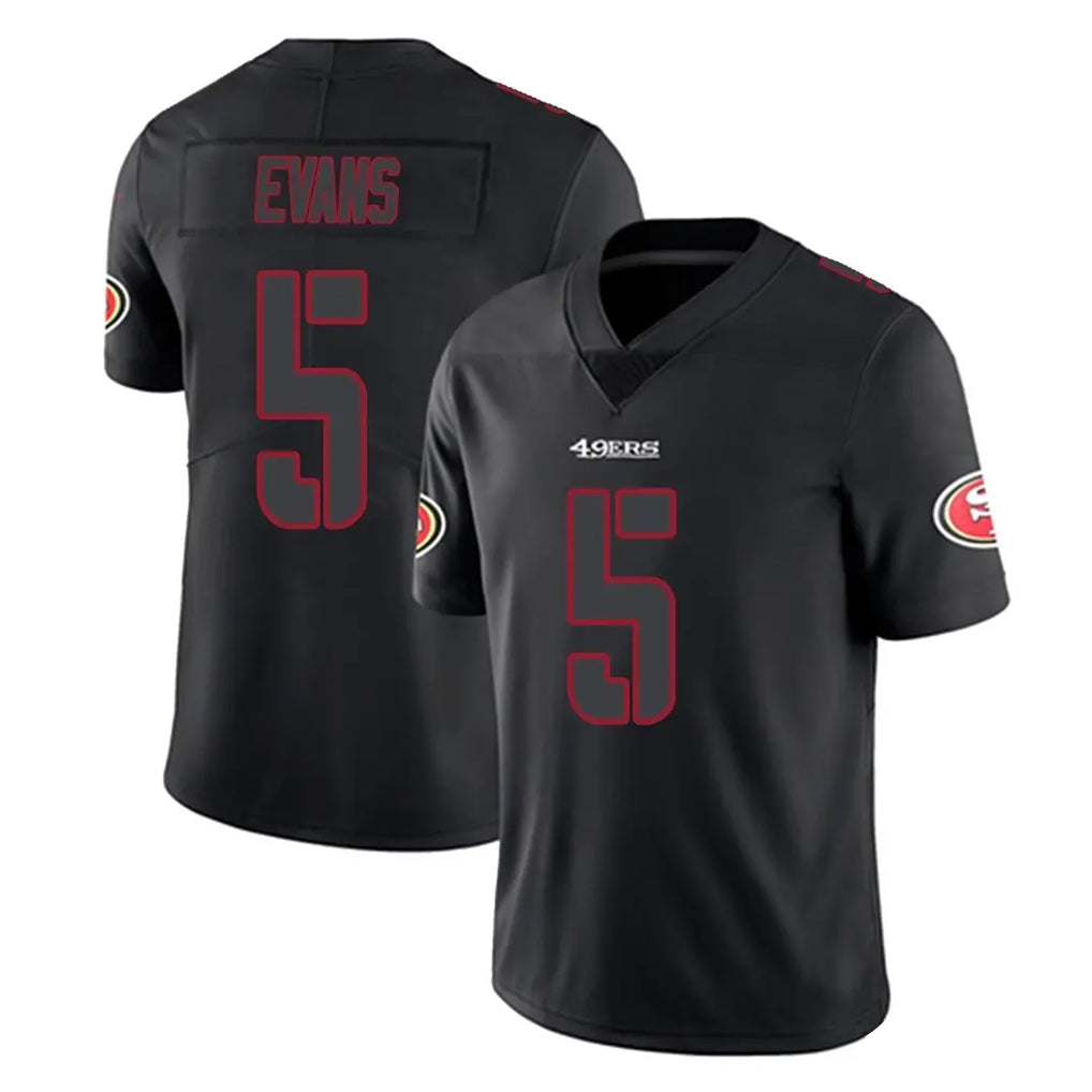 SF.49ers #5 Mike Evans Player Black Impact Limited Home Game Ldoa Stitched Jerseys