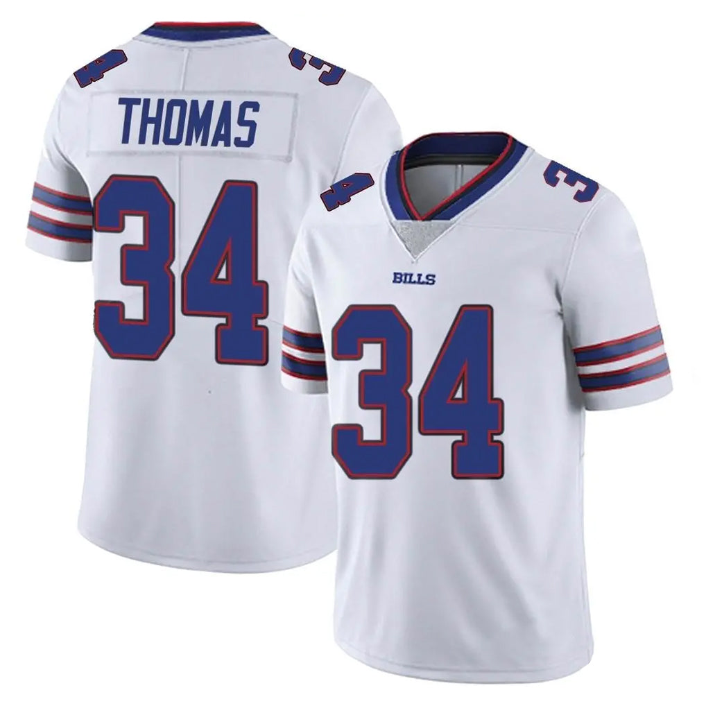 B.Bills #34 Thurman Thomas Player White Vapor Untouchable Limited Ldoa Stitched Jerseys