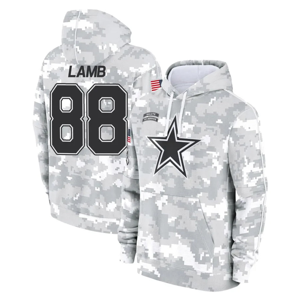 D.Cowboys #88 CeeDee Lamb Player Arctic Camo Salute to Service Hoodies Limited Game Ldoa Stitched Jerseys