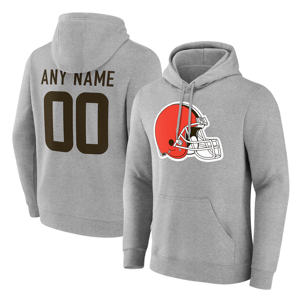 Custom C.Browns Gray Salute to Service Pullover Hoodie Limited Any Name & Numbers Ldoa Stitched Jerseys