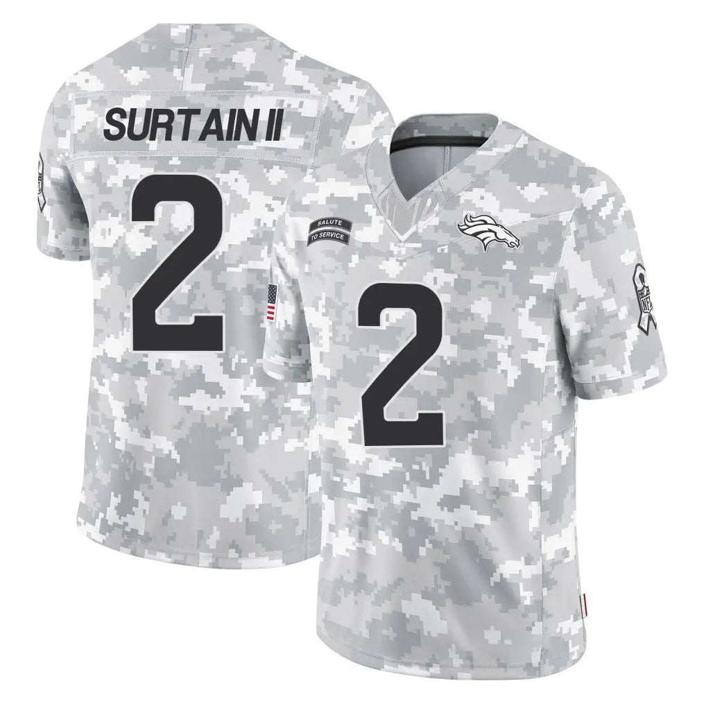 D.Broncos #2 Pat Surtain II Player Arctic Camo Salute To Service Limited Ldoa Stitched Jerseys