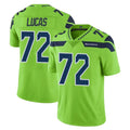 S.Seahawks #72 Abraham Lucas Player Green Limited Color Rush Home Game Ldoa Stitched Jerseys