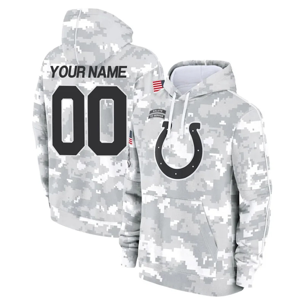 Custom IN.Colts Arctic Camo Salute to Service Hoodies Limited Game Any Name & Numbers Ldoa Stitched Jerseys