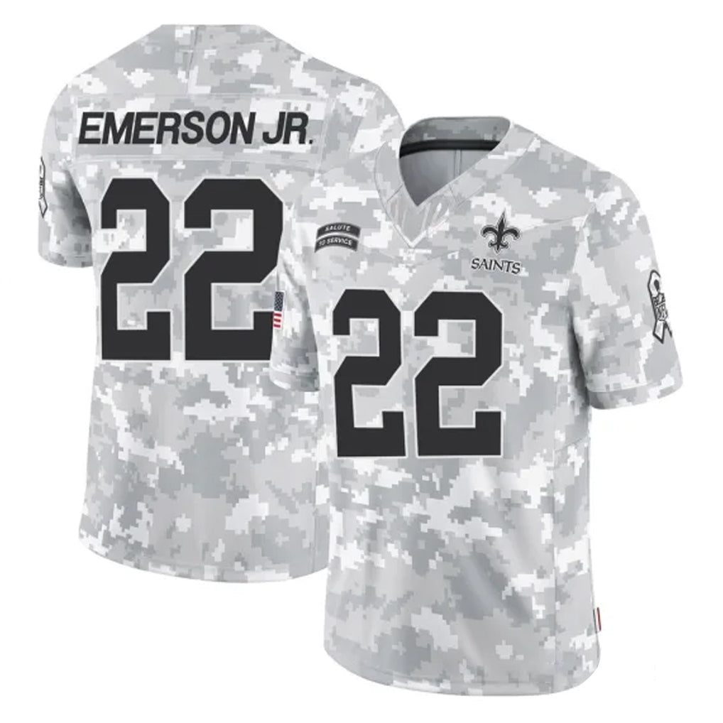 NO.Saints #22 Martin Emerson Jr. Player Arctic Camo Salute To Service Limited Game Ldoa Stitched Jerseys