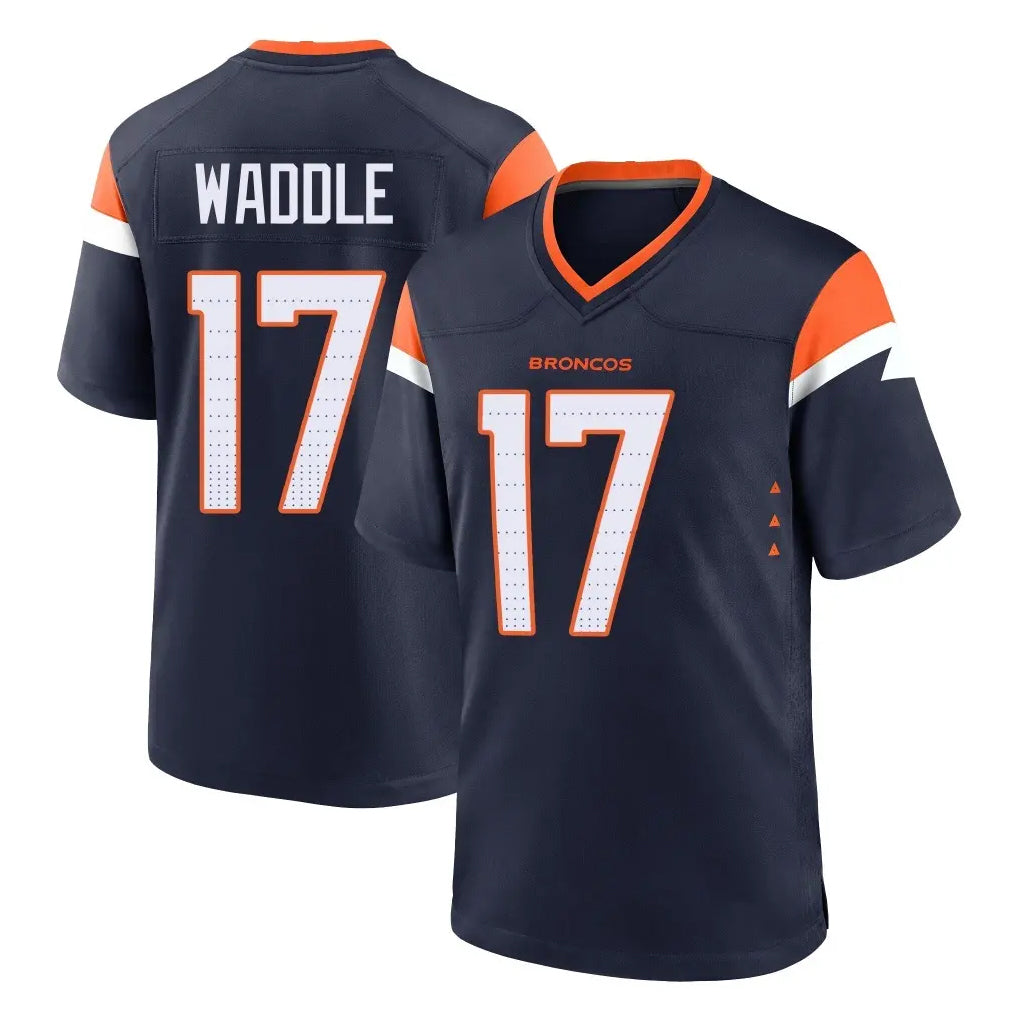 D.Broncos #17 Jaylen Waddle Player Navy Home Game Ldoa Stitched Jerseys