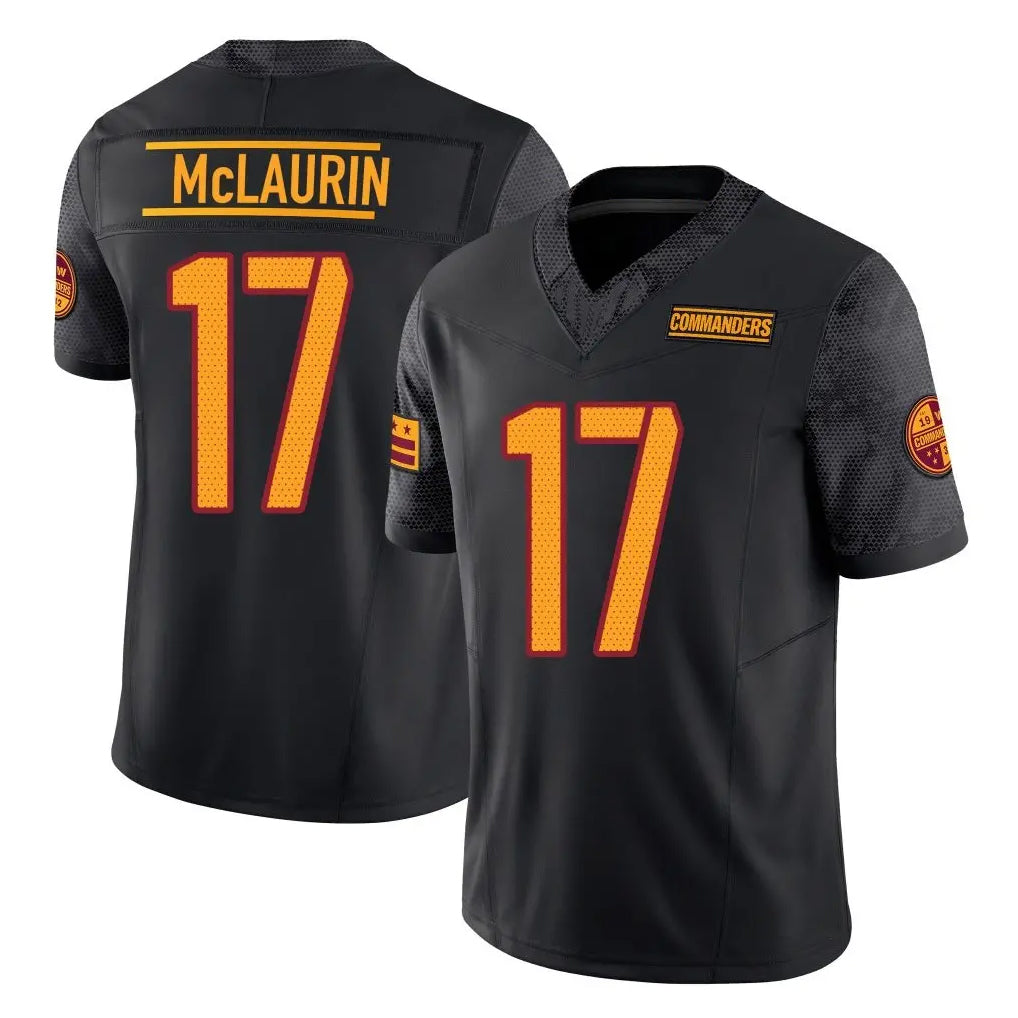 W.Commanders #17 Terry Mclaurin Player Black Limited Vapor F.U.S.E. Home Game Ldoa Stitched Jerseys