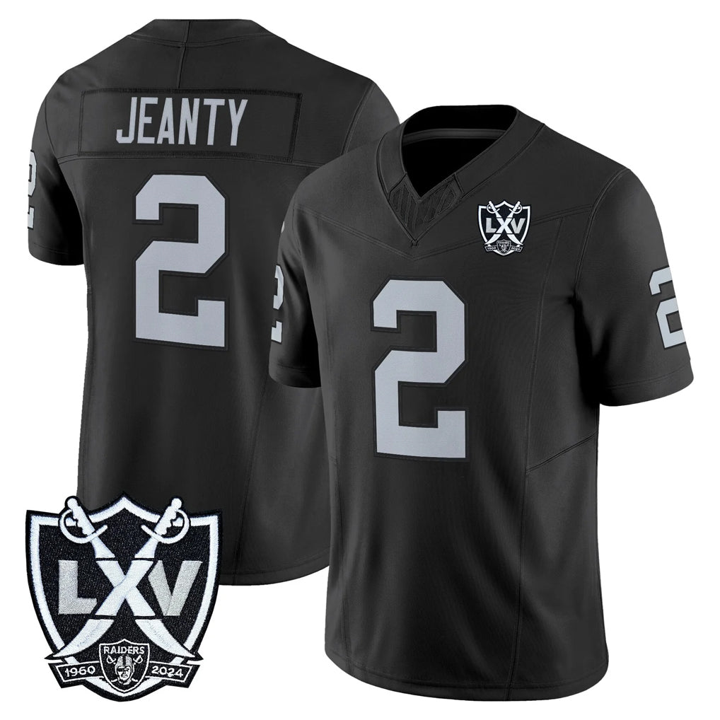LV.Raiders #2 Ashton Jeanty Player Black 2026 Vapor Limited Home Game Ldoa Stitched Jerseys