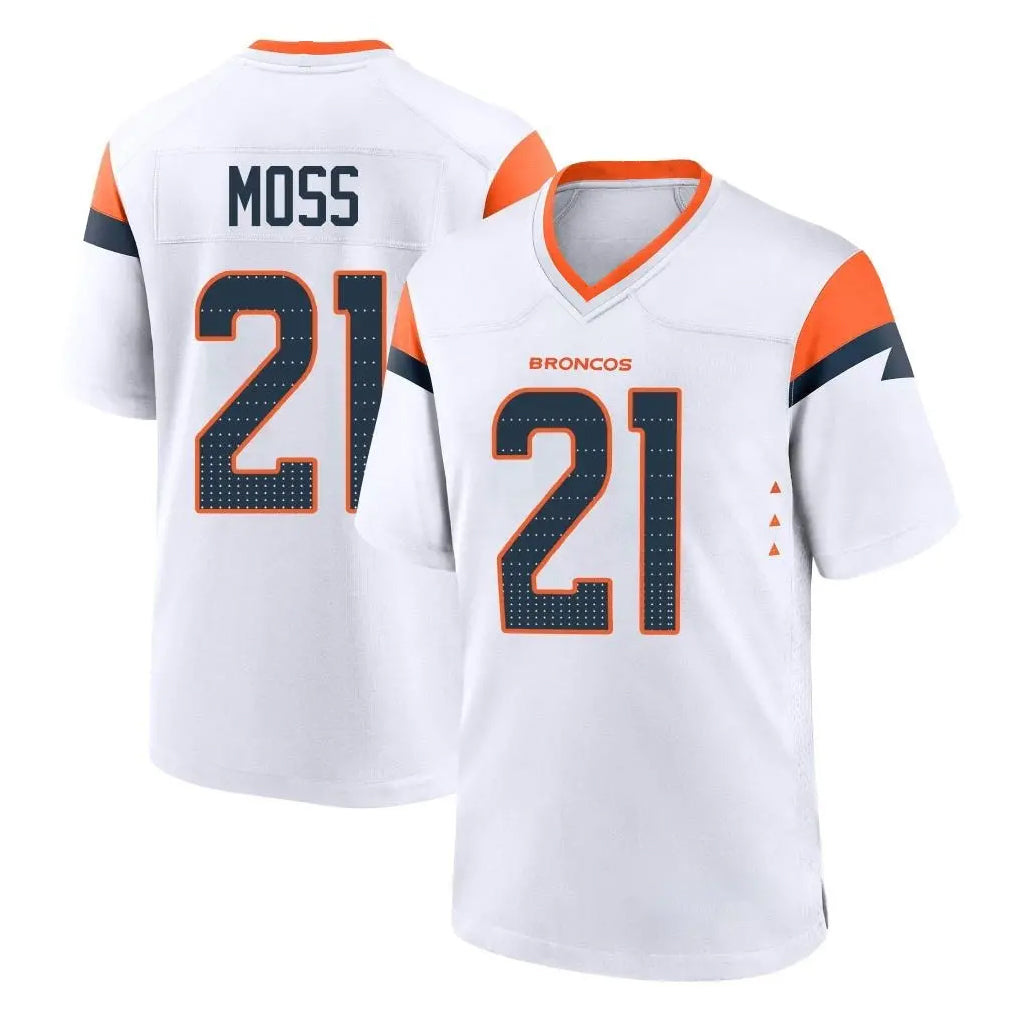 D.Broncos #21 Riley Moss Player White Home Game Ldoa Stitched Jerseys