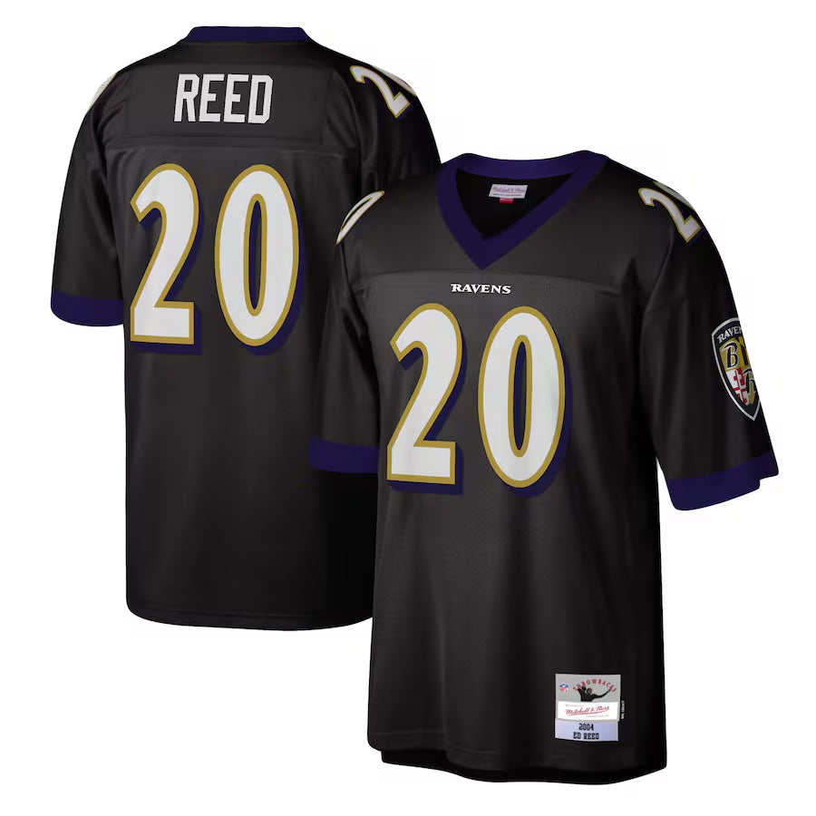 B.Ravens #20 Ed Reed Player Black Mitchell & Ness Legacy Replica Ldoa Stitched Jerseys