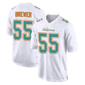 M.Dolphins #55 Aaron Brewer Player White Fashion Home Game Ldoa Stitched Jerseys