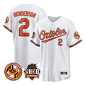 B.Orioles #2 Gunnar Henderson Player White 30th Anniversary of 2131 Home Game Ldoa Stitched Jerseys