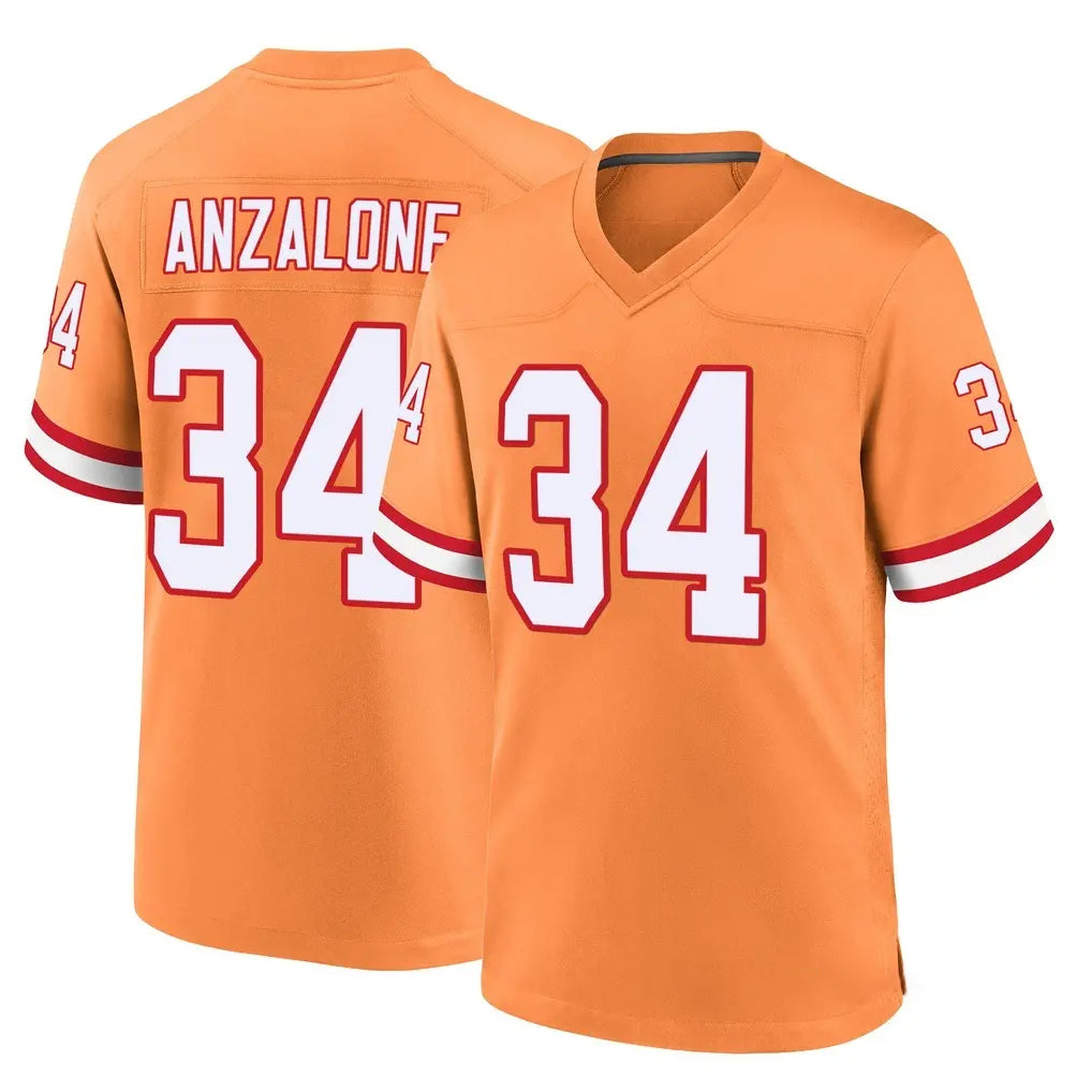 TB.Buccaneers #34 Alex Anzalone Player Orange Throwback Home Game Ldoa Stitched Jerseys