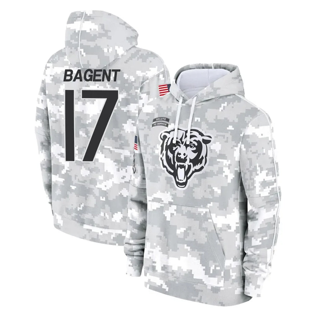 C.Bears #17 Tyson Bagent Player Arctic Camo Salute to Service Pullover Hoodies Limited Ldoa Stitched Jerseys
