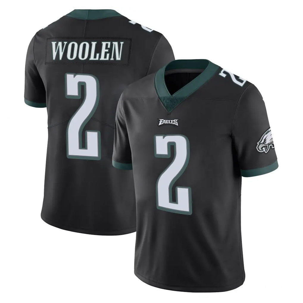 P.Eagles #2 Riq Woolen Player Black Limited Vapor Untouchable Home Game Ldoa Stitched Jerseys