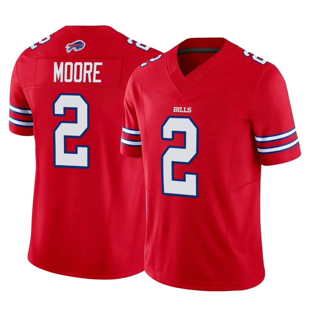 B.Bills #2 DJ Moore Player Red Vapor F.U.S.E. Jersey Limited Home Game Ldoa Stitched Jerseys
