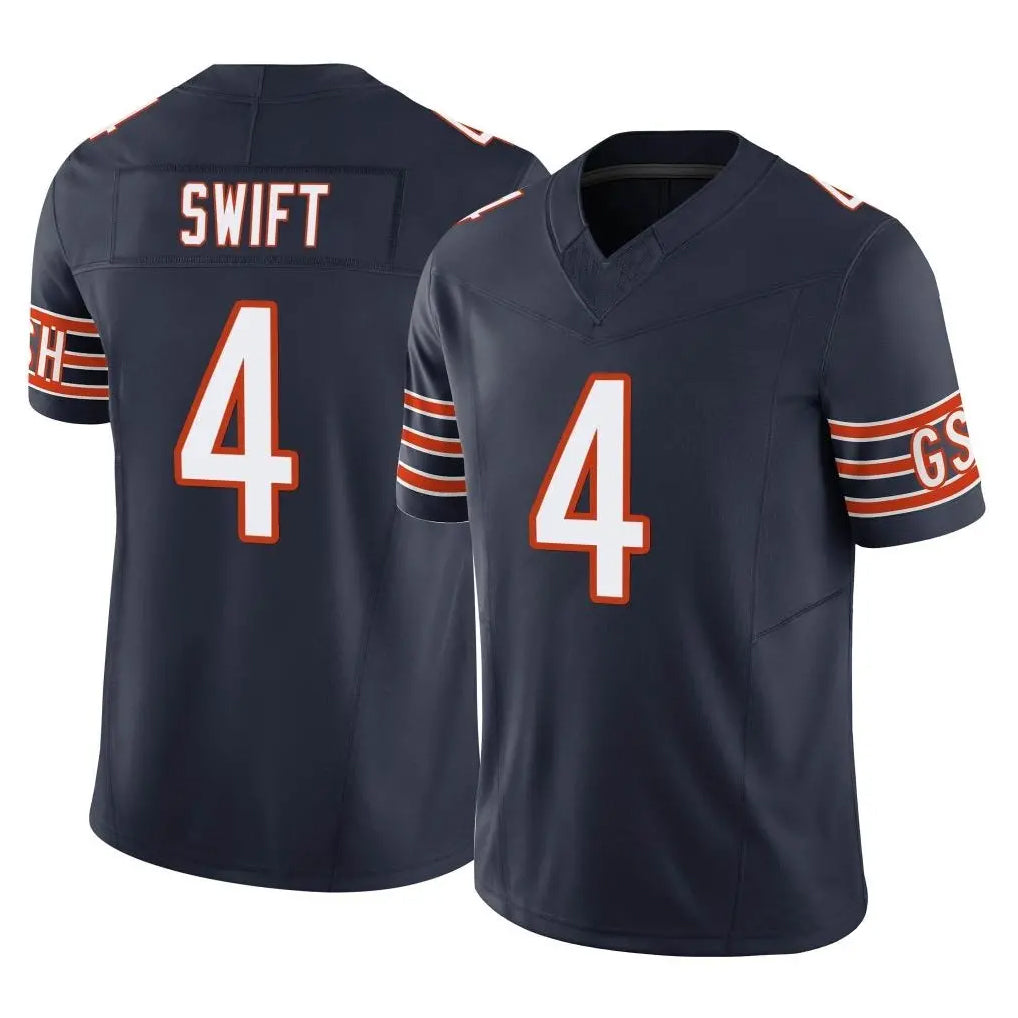 C.Bears #4 D'Andre Swift Player Navy Vapor F.U.S.E. Limited Home Game Ldoa Stitched Jerseys