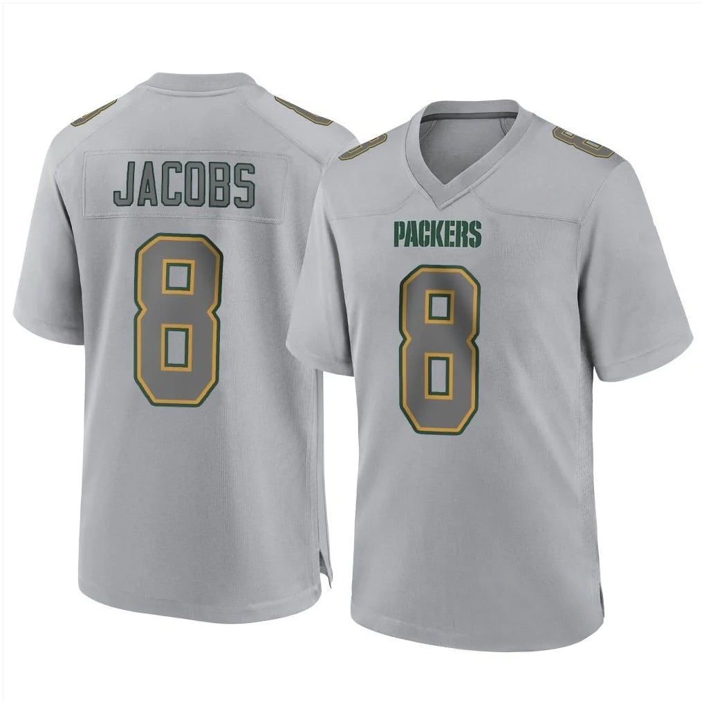 GB.Packers #8 Josh Jacobs Player Gray Atmosphere Fashion Home Game Ldoa Stitched Jerseys