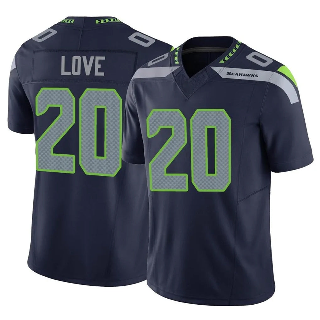 S.Seahawks #20 Julian Love Player Navy Limited Vapor F.U.S.E. Home Game Ldoa Stitched Jerseys