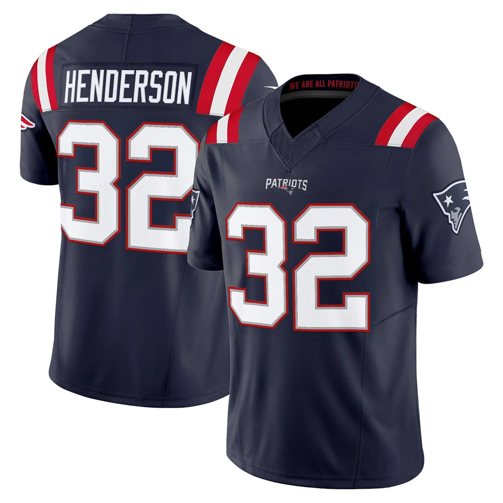 NE.Patriots #32 TreVeyon Henderson Player Navy Limited Vapor F.U.S.E. Home Game Ldoa Stitched Jerseys