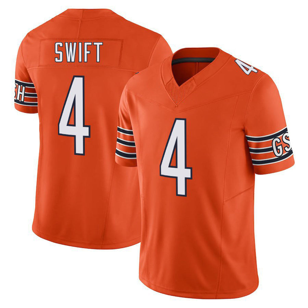 C.Bears #4 D'Andre Swift Player Orange Vapor F.U.S.E. Limited Home Game Ldoa Stitched Jerseys