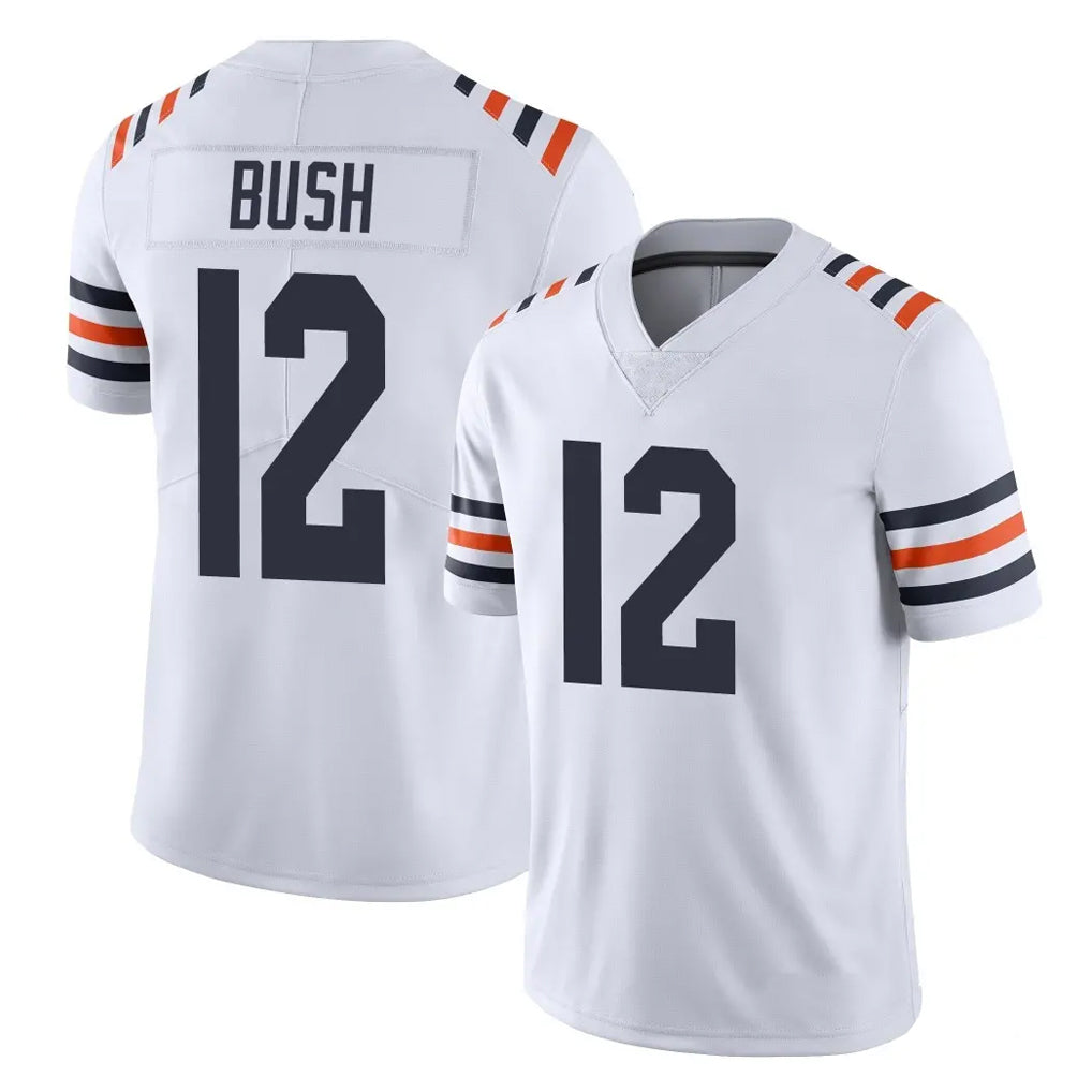 C.Bears #12 Devin Bush Player White Classic Vapor Limited Home Game Ldoa Stitched Jerseys
