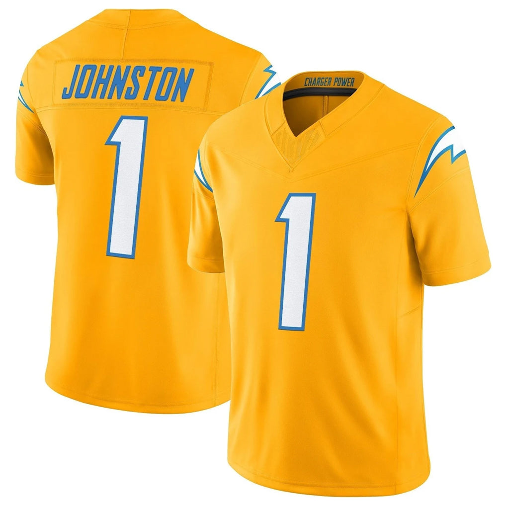 LA.Chargers #1 Quentin Johnston Player Gold Limited Vapor F.U.S.E. Home Game Ldoa Stitched Jerseys