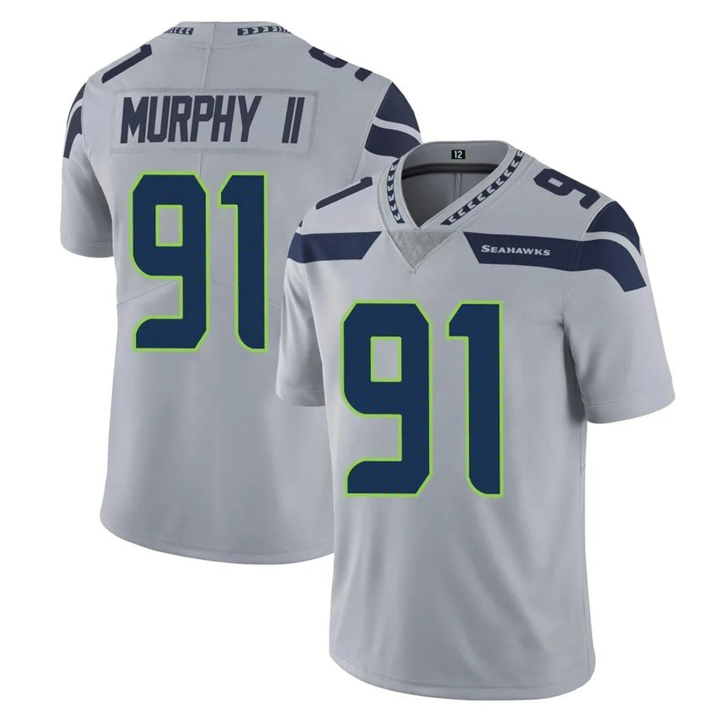 S.Seahawks #91 Byron Murphy II Player Gray Limited Vapor Untouchable Home Game Ldoa Stitched Jerseys