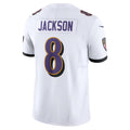 B.Ravens #8 Lamar Jackson Player White Vapor F.U.S.E. Limited Ldoa Stitched Jerseys