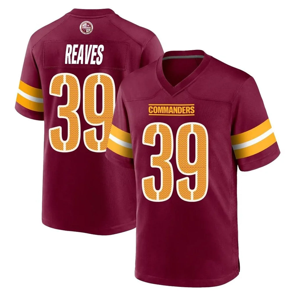 W.Commanders #39 Jeremy Reaves Player Burgundy Home Game Ldoa Stitched Jerseys