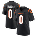 C.Bengals #0 DJ Turner II Player Black Home Game Ldoa Stitched Jerseys