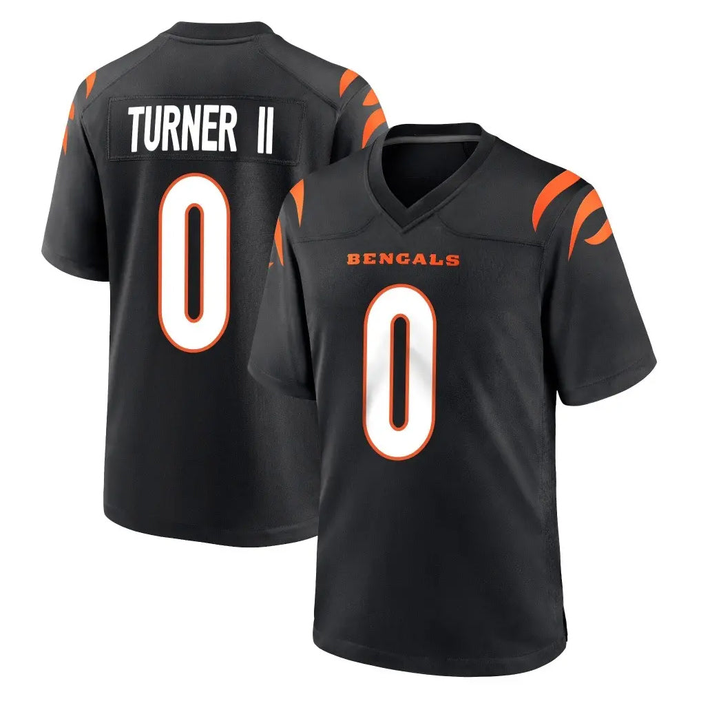 C.Bengals #0 DJ Turner II Player Black Home Game Ldoa Stitched Jerseys