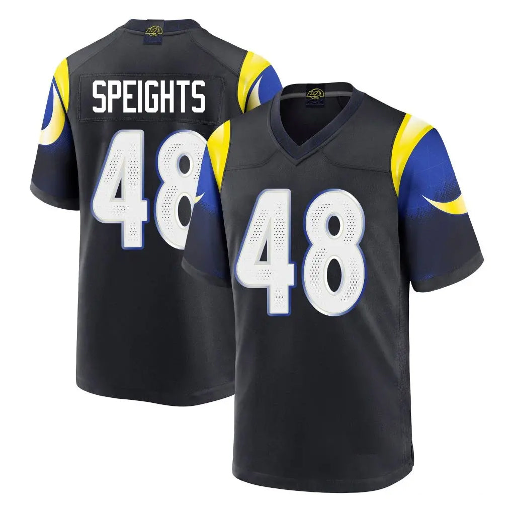 LA.Rams #48 Omar Speights Player Black Midnight Rivalries Collection Home Game Ldoa Stitched Jerseys