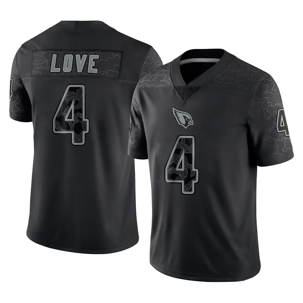 A.Cardinals #4 Jeremiyah Love Player Black RFLCTV Limited Home Game Ldoa Stitched Jerseys
