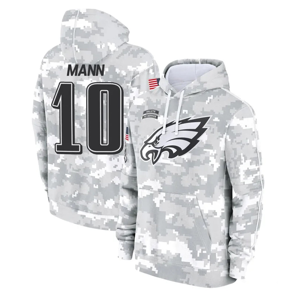 P.Eagles #10 Braden Mann Player Arctic Camo Salute to Service Pullover Hoodies Limited Game Ldoa Stitched Jerseys