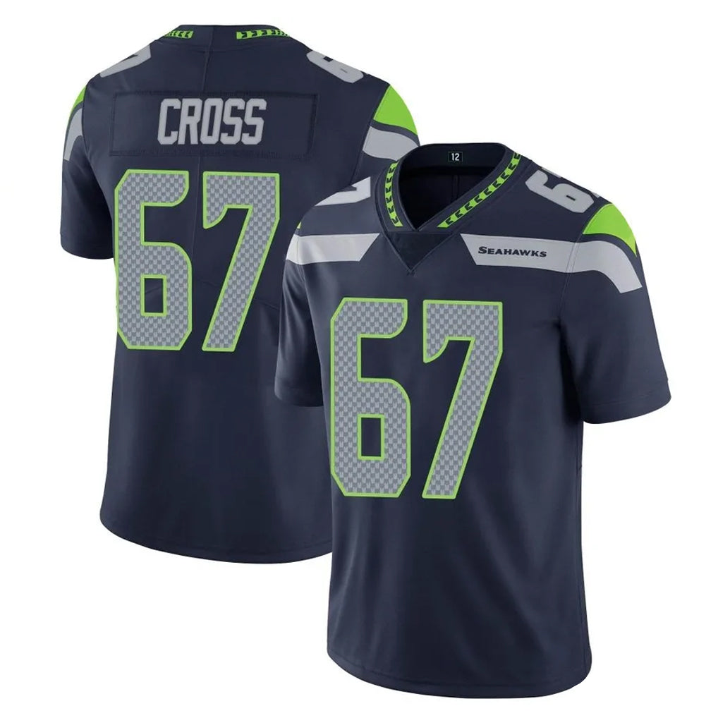 S.Seahawks #67 Charles Cross Player Navy Limited Vapor Untouchable Home Game Ldoa Stitched Jerseys
