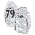 B.Ravens #79 Ronnie Stanley Player Arctic Camo Salute to Service Pullover Hoodie Ldoa Stitched Jerseys