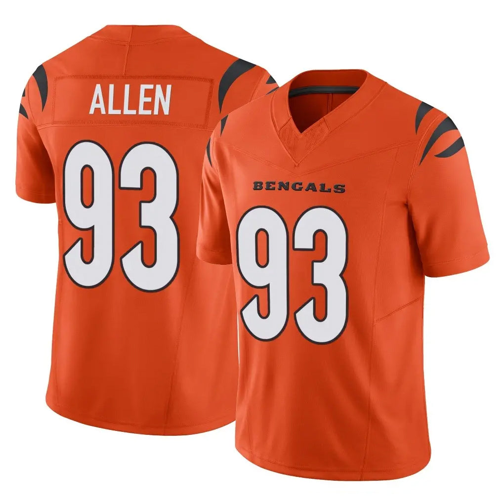 C.Bengals #93 Jonathan Allen Player Orange Vapor F.U.S.E. Limited Home Game Ldoa Stitched Jerseys