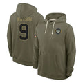 GB.Packers #9 Christian Watson Player Olive Salute to Service Pullover Hoodies Limited Ldoa Stitched Jerseys