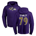 B.Ravens #79 Ronnie Stanley Player Purple Salute to Service Pullover Hoodie Ldoa Stitched Jerseys