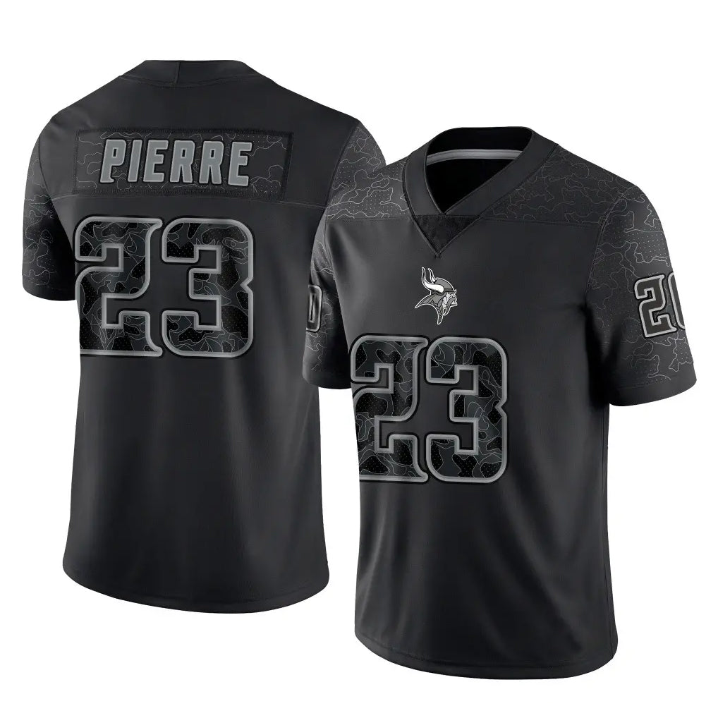 M.Vikings #23 James Pierre Player Black Reflective LImited Home Game Ldoa Stitched Jerseys