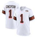 C.Browns #1 KC Concepcion Player White Alternate Home Game Ldoa Stitched Jerseys
