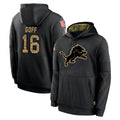 D.Lions #16 Jared Goff Player Black Salute to Service Hoodies Limited Game Ldoa Stitched Jerseys