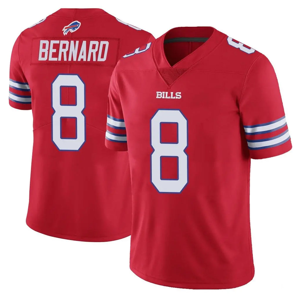 B.Bills #8 Terrel Bernard Player Red Vapor Untouchable Limited Xdoa Stitched Jerseys