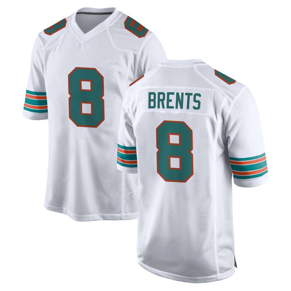 M.Dolphins #8 JuJu Brents Player White Limited Home Game Ldoa Stitched Jerseys